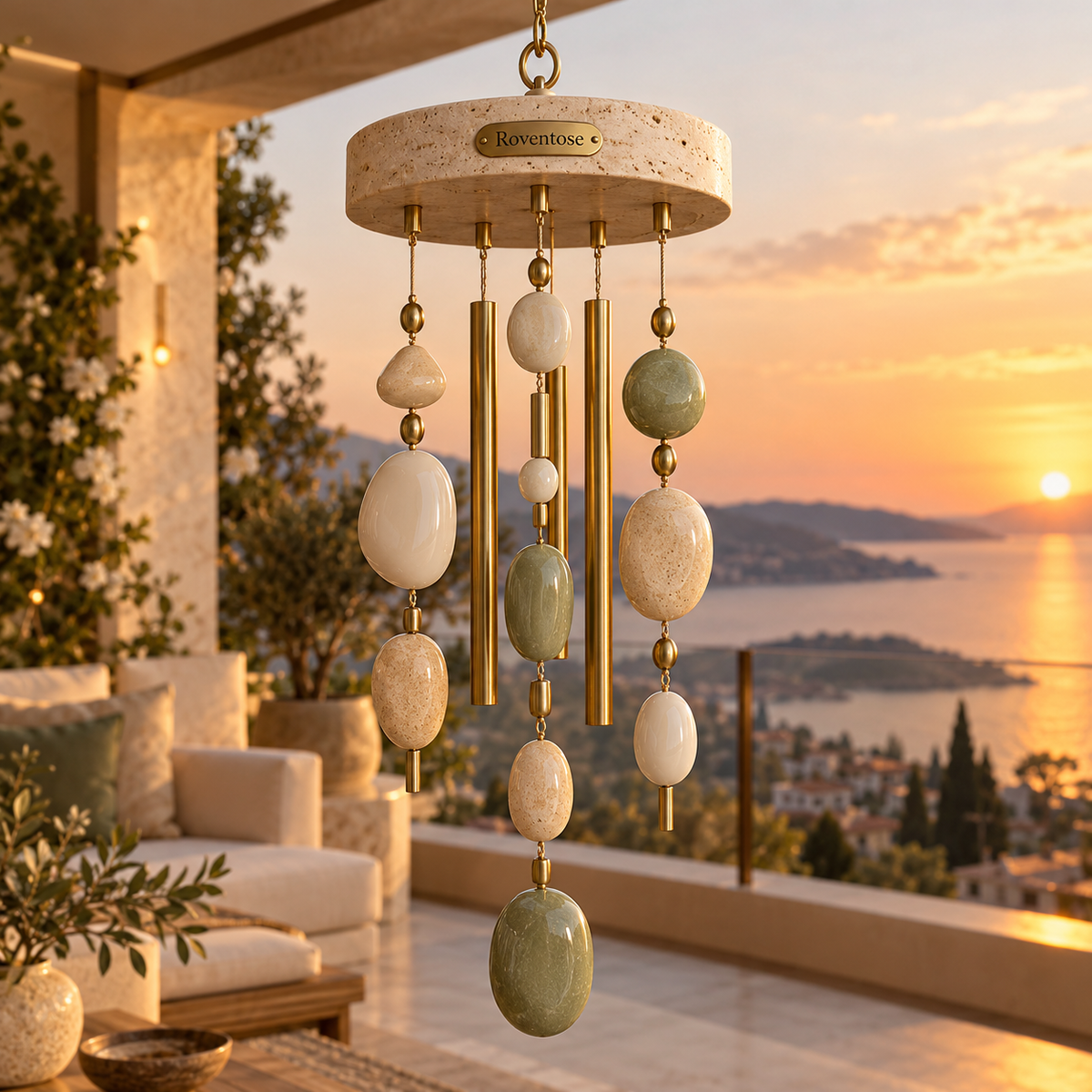 Earthstone Oval Accent Wind Chime