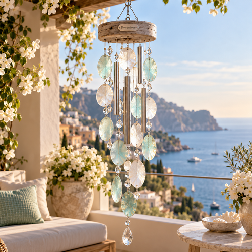 Aqua Crystal Driftwood Wind Chime