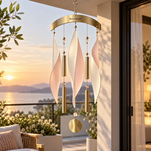 Blush and Ivory Petal Sail Wind Chime