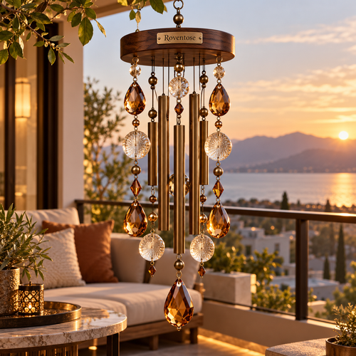 Amber Prism and Dark Wood Wind Chime