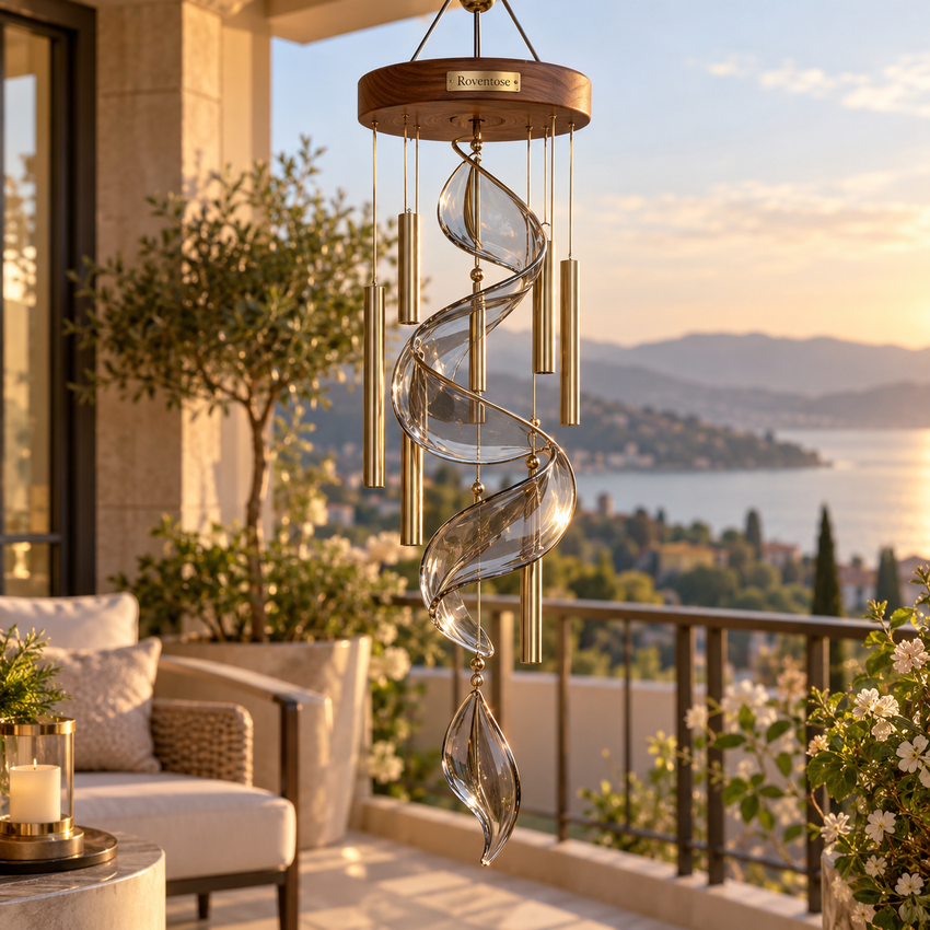 Spiral Glass Sculpture Wind Chime