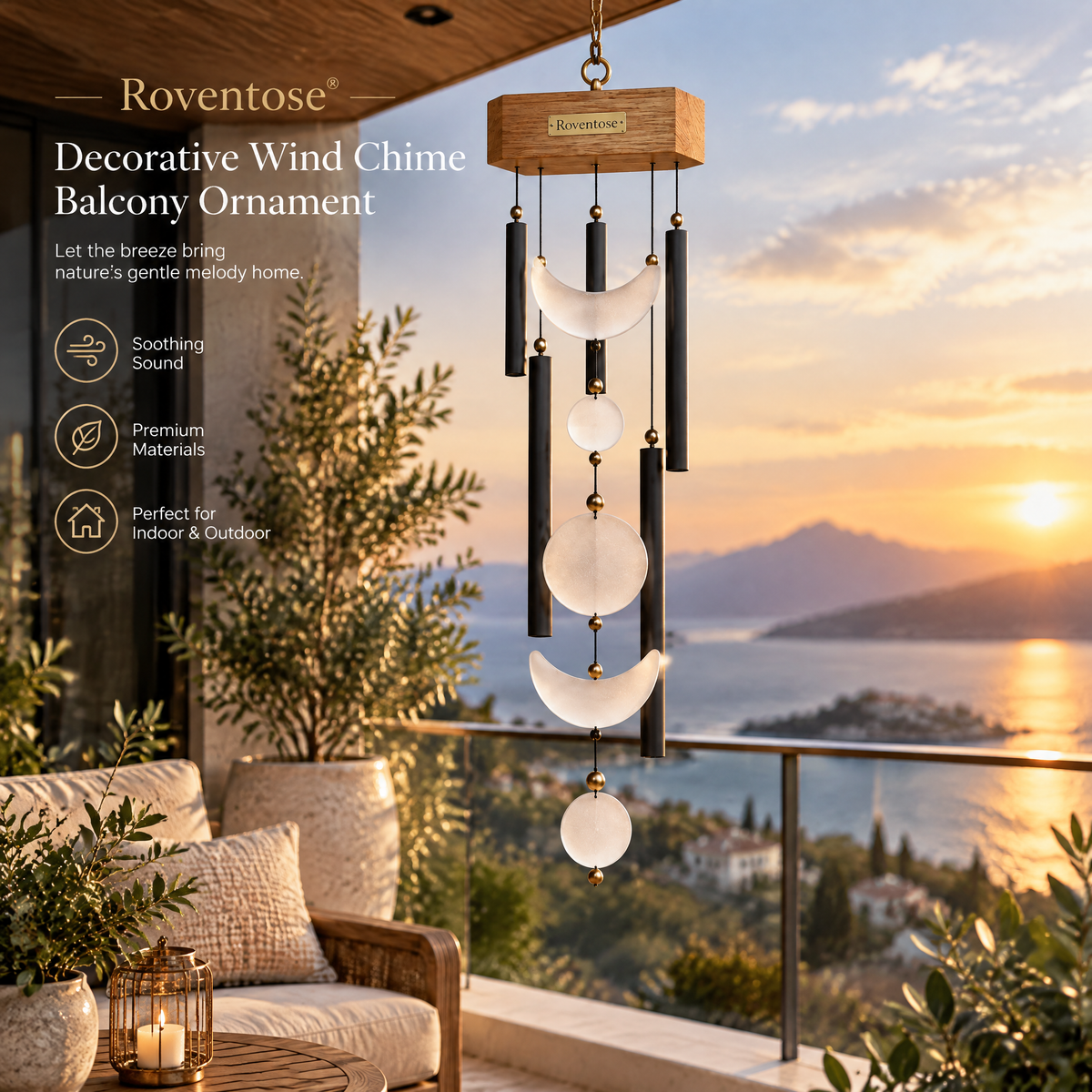 Roventose™ Lunar Disc Minimalist Wind Chime