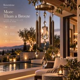 Roventose™ Smoked Crystal Column Wind Chime